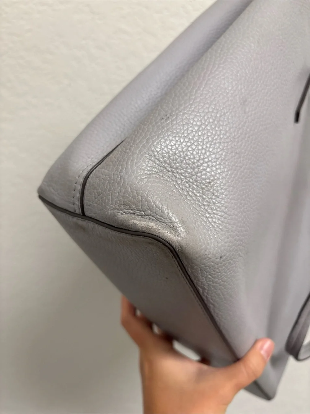 Tory Burch Gray Leather Tote Bag